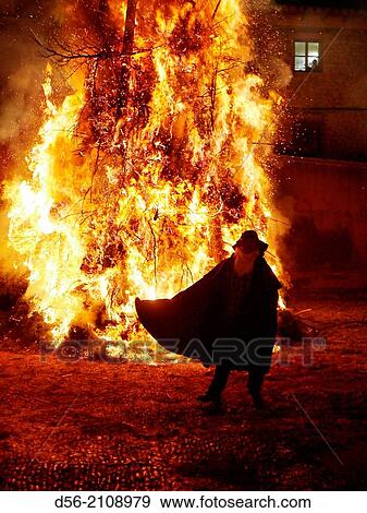San Antonio fire festivities, Zorita del Maestrazgo, Castellon province, Spain. View Large Photo Image Stock Photo - San Antonio fire festivities, Zorita del Maestrazgo, Castellon province, Spain.. Fotosearch