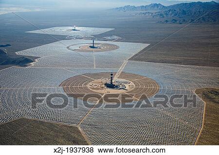 San Bernardino County, California - Brightsource Energy's Ivanpah Solar Project, a solar thermal electric generating facility in the Mojave Desert. View Large Photo Image Stock Photo - San Bernardino County, California - Brightsource Energy's Ivanpah Solar Project, a solar thermal electric generating facility in the Mojave Desert.. Fotosearch