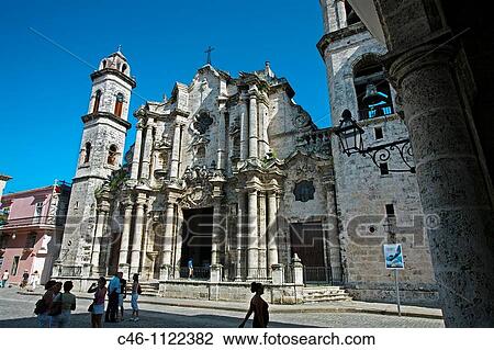 San Cristobal Cathedral. Havana Vieja District. Havana. Cuba. View Large Photo Image Stock Image - San Cristobal Cathedral. Havana Vieja District. Havana. Cuba.. Fotosearch