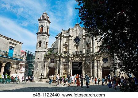 Stock Image - San Cristobal Cathedral. Havana Vieja District. Havana. Cuba.. Fotosearch