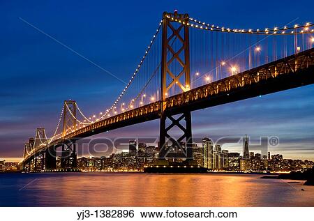 San Francisco Bay Bridge at night, California, USA View Large Photo Image Stock Photograph - San Francisco Bay Bridge at night, California, USA. Fotosearch