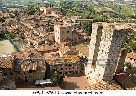 Stock Image - San Gimignano, Tuscany, Italy. Fotosearch