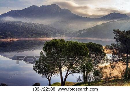San Juan reservoir, view from Virgen de la Nueva. Madrid province. Spain View Large Photo Image Stock Photo - San Juan reservoir, view from Virgen de la Nueva. Madrid province. Spain. Fotosearch