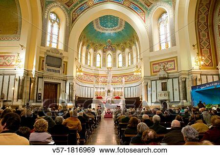 Stock Photo - San Manuel y San Benito church, indoor view. Madrid, Spain.. Fotosearch
