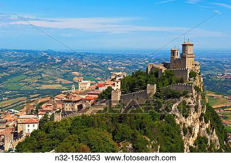 Stock Image - San Marino Rocca Guaita, Guaita Tower Monte Titano Republic of San Marino Italy Europe.. Fotosearch