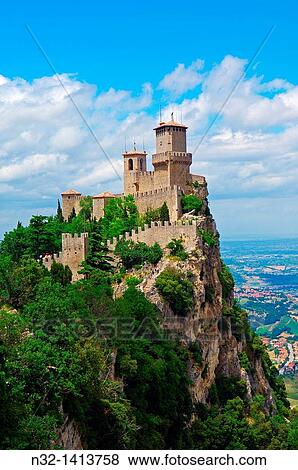 San Marino, Rocca Guaita, Guaita Tower, Monte Titano, Republic of San Marino, Italy View Large Photo Image Stock Photo - San Marino, Rocca Guaita, Guaita Tower, Monte Titano, Republic of San Marino, Italy. Fotosearch
