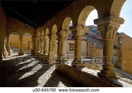 Stock Image - San Miguel church. San Esteban de Gormaz, Soria province, Castilla y Le? n. Spain.. Fotosearch