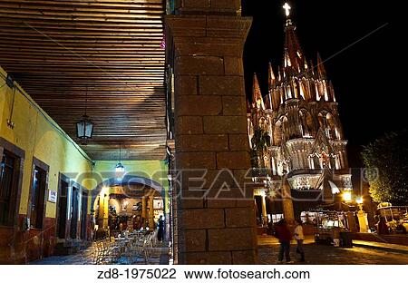 san miguel de allende. mexico. main square and san miguel arcangel church. View Large Photo Image Stock Image - san miguel de allende. mexico. main square and san miguel arcangel church.. Fotosearch
