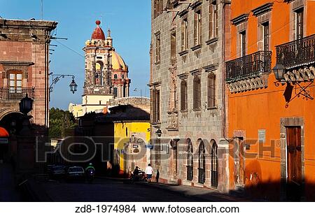 Picture - san miguel de allende. mexico. inmaculada concepcion church from san francisco street.. Fotosearch