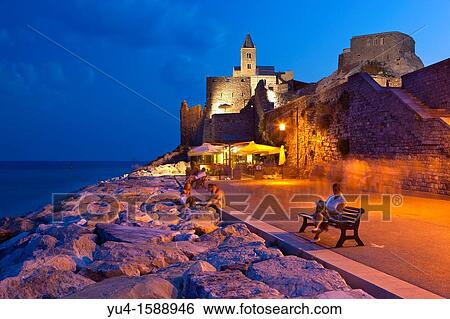 San Pietro Church at Portovenere, UNESCO World Heritage Site, Liguria, Italy, Europe View Large Photo Image Stock Photograph - San Pietro Church at Portovenere, UNESCO World Heritage Site, Liguria, Italy, Europe. Fotosearch