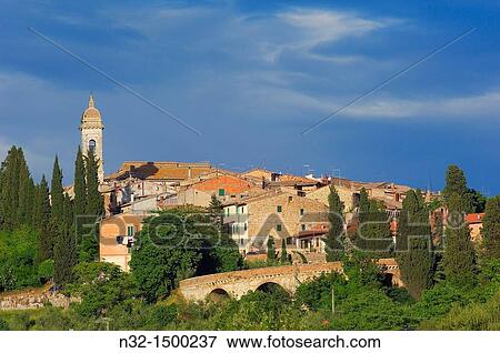 Stock Photo - San Quirico d? Orcia, Val d? Orcia, Orcia Valley, Siena Province, Tuscany, Italy. Fotosearch