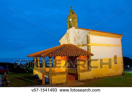 San Roque church, night view. Lastres, Asturias province, Spain. View Large Photo Image Stock Image - San Roque church, night view. Lastres, Asturias province, Spain.. Fotosearch
