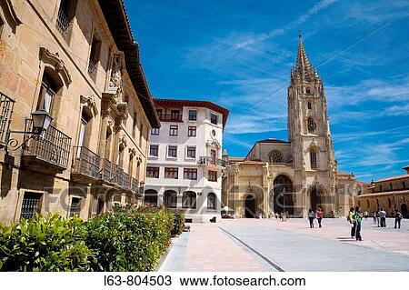 San Salvador Cathedral. Plaza de Alfonso II el Casto. Oviedo. Asturias. Spain View Large Photo Image Stock Image - San Salvador Cathedral. Plaza de Alfonso II el Casto. Oviedo. Asturias. Spain. Fotosearch