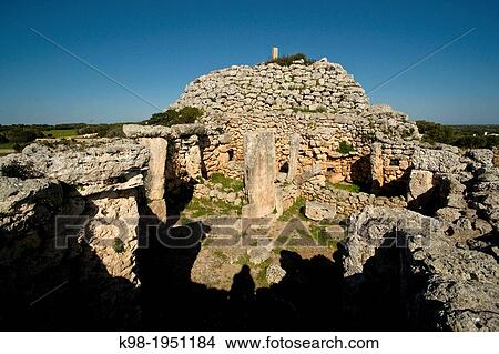 Sanctuary and Talaiot Son Na Ca? ana, X century BC. Alaior. Menorca. Balearic islands. spain. View Large Photo Image Picture - Sanctuary and Talaiot Son Na Ca? ana, X century BC. Alaior. Menorca. Balearic islands. spain.. Fotosearch