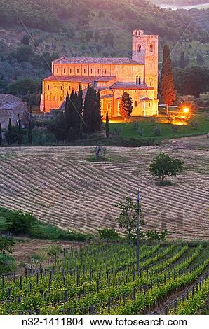 Sant Antimo, Montalcino, Castelnuovo dell? abate, Tuscany landscape, Siena Province, Tuscany, Italy View Large Photo Image Picture - Sant Antimo, Montalcino, Castelnuovo dell? abate, Tuscany landscape, Siena Province, Tuscany, Italy. Fotosearch