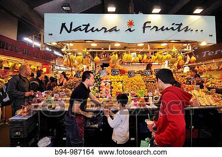 Sant Josep (aka La Boqueria) market, Barcelona. Catalonia, Spain View Large Photo Image Picture - Sant Josep (aka La Boqueria) market, Barcelona. Catalonia, Spain. Fotosearch