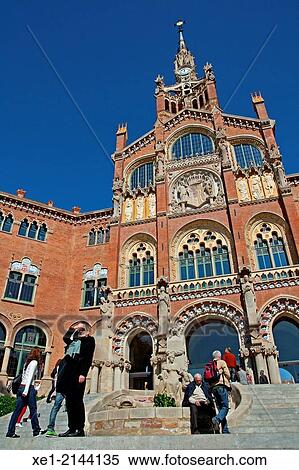 Sant Pau modernist enclosure, arch. Lluis Domenech i Montaner, Barcelona, Catalonia, Spain View Large Photo Image Stock Photography - Sant Pau modernist enclosure, arch. Lluis Domenech i Montaner, Barcelona, Catalonia, Spain. Fotosearch