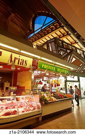 Picture - Santa Caterina Market at the Gothic Quarter. Barcelona. Catalonia. Spain.. Fotosearch