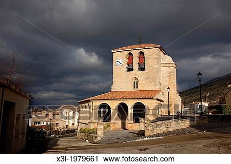 Stock Image - Santa Eufemia church. Tiebas. Navarre. Spain. Fotosearch