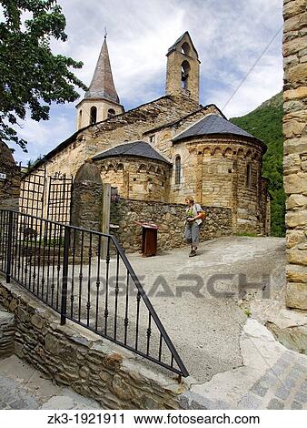 Stock Image - Santa Eulalia Church of Unha, Val d? Aran. Fotosearch