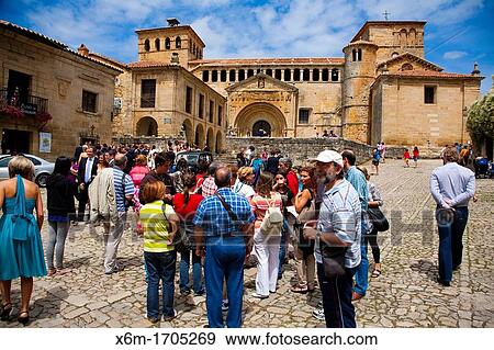 Stock Photo - Santa Juliana collegiate church Santillana del Mar village Cantabria, Spain. Fotosearch
