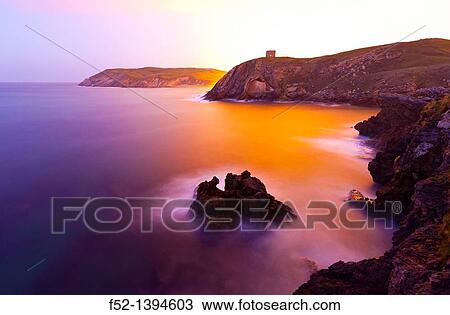 Santa Justa beach, Ubiarco, Bay of Biscay, Cantabria, Spain, Europe. View Large Photo Image Stock Image - Santa Justa beach, Ubiarco, Bay of Biscay, Cantabria, Spain, Europe.. Fotosearch