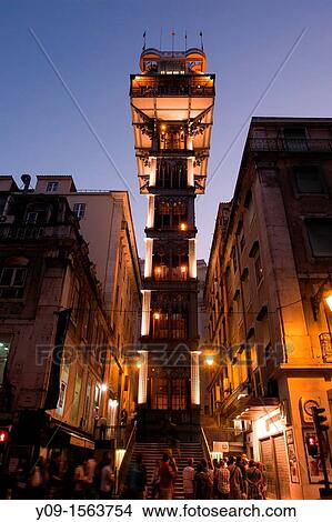 Picture - Santa Justa elevador, Lisbon, Portugal. Fotosearch