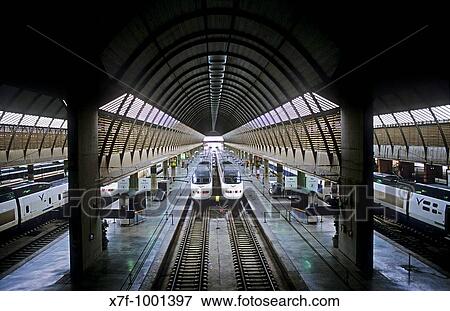 Stock Photo - Santa Justa railway station Seville, Andalusia, Spain. Fotosearch