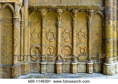 Stock Image - Santa Mar? a de Le? n Cathedral, also called The House of Light or the Pulchra Leonina is situated in the city of Le? n in north-west Spain. Fotosearch