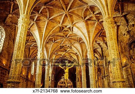 Stock Photo - Santa Maria church, Jeronimos monastery, Belem, Lisbon, Portugal.. Fotosearch