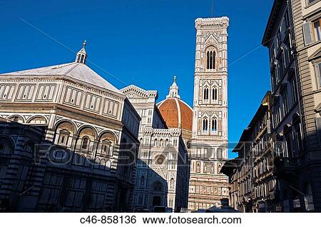Santa Maria del Fiore cathedral and Giotto tower, Florence, Tuscany, Italy View Large Photo Image Stock Photograph - Santa Maria del Fiore cathedral and Giotto tower, Florence, Tuscany, Italy. Fotosearch