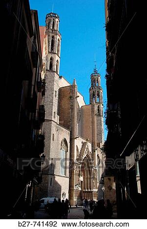 Santa Maria del Mar Church, Barcelona, Catalonia, Spain View Large Photo Image Stock Image - Santa Maria del Mar Church, Barcelona, Catalonia, Spain. Fotosearch