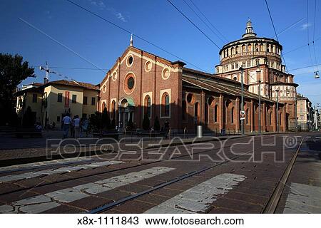 Stock Image - Santa Maria delle Grazie Church Our Lady of Grace, Milan, Italy. Fotosearch