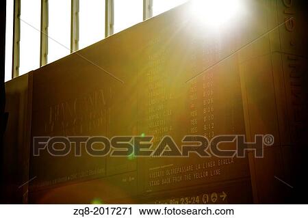 Stock Image - Santa maria novella train station florence italy departure board.. Fotosearch