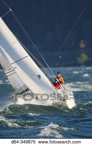 Santana 27? sailboat? Mirage? on the Columbia near Hood River. Oregon, USA View Large Photo Image Stock Photography - Santana 27? sailboat? Mirage? on the Columbia near Hood River. Oregon, USA. Fotosearch