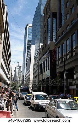 Santiago de Chile city. Miraflores street. View Large Photo Image Stock Image - Santiago de Chile city. Miraflores street.. Fotosearch