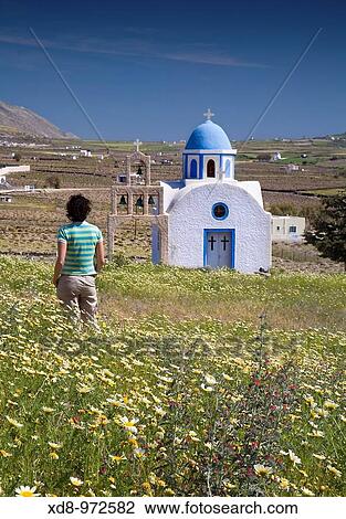 Stock Image - Santorini island, Cyclades islands, Aegean Sea, Greece, Europe. Fotosearch