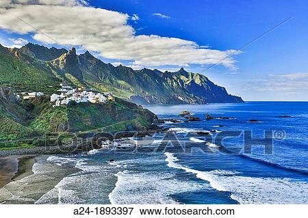 Sapain, Canary Islands, Tenerife Island, Taganana Coast, Almaciga Village View Large Photo Image Stock Photo - Sapain, Canary Islands, Tenerife Island, Taganana Coast, Almaciga Village. Fotosearch
