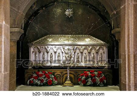Sarcophagus of Santiago Apostol, Cripta, Cathedral, Santiago de Compostela, A Corua province, Galicia, Spain. View Large Photo Image Stock Image - Sarcophagus of Santiago Apostol, Cripta, Cathedral, Santiago de Compostela, A Corua province, Galicia, Spain.. Fotosearch