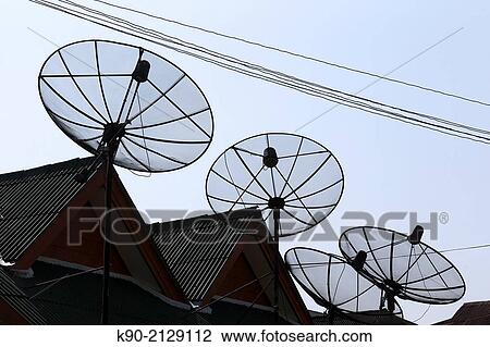 Satelite dishes on the roof of the houses, Mae Hong Son, Thailand, Southeast Asia. View Large Photo Image Stock Image - Satelite dishes on the roof of the houses, Mae Hong Son, Thailand, Southeast Asia.. Fotosearch