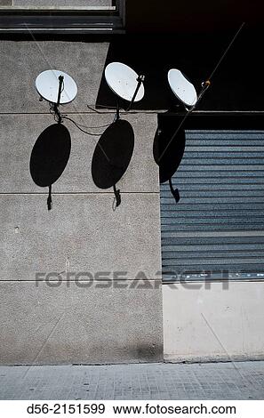 Stock Photo - satellite dishes, Valencia, Spain.. Fotosearch