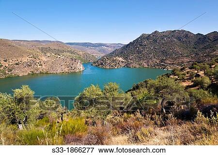 Saucelle reservoir in the Arribes del Duero Vilvestre Salamanca Castilla Le? n Spain View Large Photo Image Stock Photo - Saucelle reservoir in the Arribes del Duero Vilvestre Salamanca Castilla Le? n Spain. Fotosearch