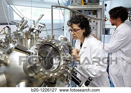 Stock Photo - Scanning tunneling microscope (STM) in ultra-high vacuum (UHV), Nanophysics laboratory, Materials Physics Center. Fotosearch