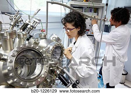 Stock Photo - Scanning tunneling microscope (STM) in ultra-high vacuum (UHV), Nanophysics laboratory, Materials Physics Center. Fotosearch