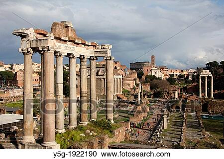Stock Image - scene of the roman forum in rome italy. Fotosearch