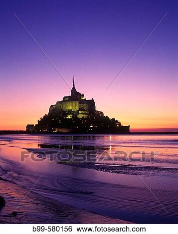 Scenic Mont Saint Michel in may, Normandy, France. View Large Photo Image Stock Photograph - Scenic Mont Saint Michel in may, Normandy, France.. Fotosearch