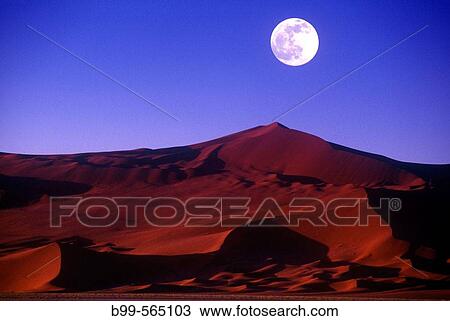 Stock Image - Scenic sand dune, Sossusvlei, Namib-Naukluft desert park, Namibia.. Fotosearch