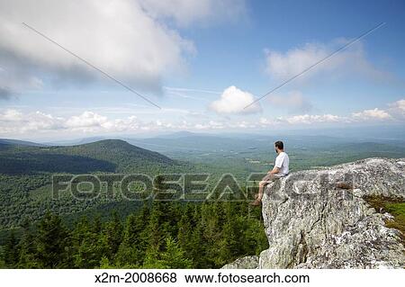 Stock Photo - Scenic view from the summit of Black Mountain in Benton, New Hampshire USA during the summer months.. Fotosearch