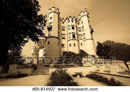 Schloss Hohenschwangau castle, Schwangau, Deutsche Alpenstrasse, Bavaria, Germany View Large Photo Image Stock Photo - Schloss Hohenschwangau castle, Schwangau, Deutsche Alpenstrasse, Bavaria, Germany. Fotosearch