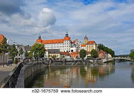 Schloss Neuburg (Neuburg Castle) and Danube River, Neuburg an der Donau, Uppper Bavaria, Bavaria, Germany, Europe View Large Photo Image Stock Photo - Schloss Neuburg (Neuburg Castle) and Danube River, Neuburg an der Donau, Uppper Bavaria, Bavaria, Germany, Europe. Fotosearch